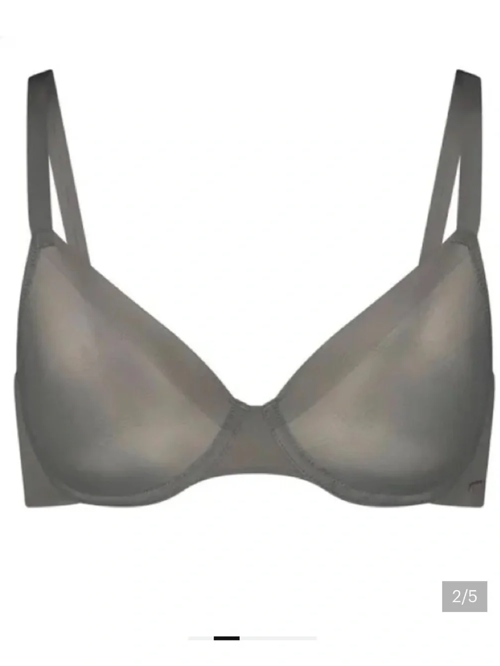 Skims nwt No Show molded unlined balconette bra gunmetal 44B 🖤